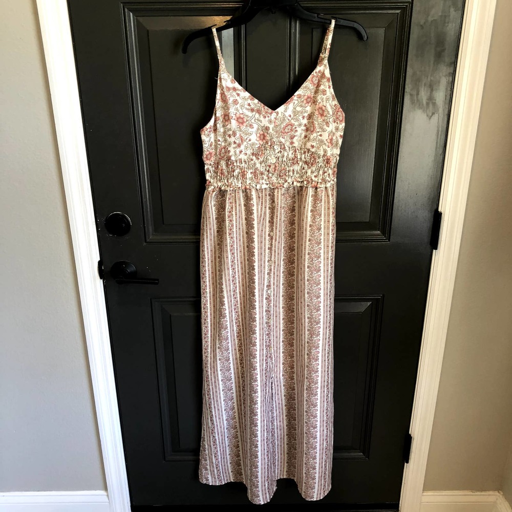 new indulge instyle maxi gress floral stripes boho size large